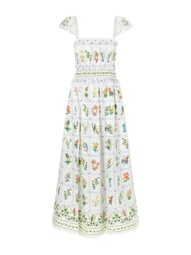 Farm Rio Tropical Porcelain Printed Cotton-poplin Maxi Dress | Thumbnail 1 Farm Rio Tropical Porcelain Printed Cotton-poplin Maxi Dress | Thumbnail 1