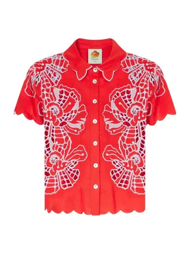 Farm Rio Floral-embroidered Linen-blend Coverup | Thumbnail 1