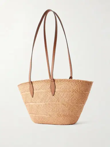 Hunting Season Trapeze Basket Leather-trimmed Raffia Tote | Thumbnail 4 Hunting Season Trapeze Basket Leather-trimmed Raffia Tote | Thumbnail 4