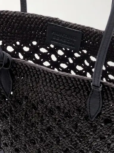 Hunting Season Lattice Basket Leather-trimmed Raffia Tote | Thumbnail 6
