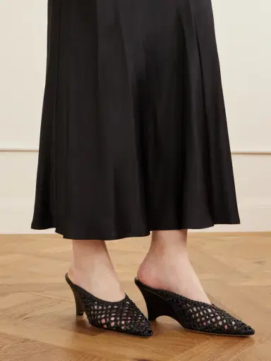 Le Monde Béryl Victoria 70 Woven Leather Mules | Thumbnail 2
