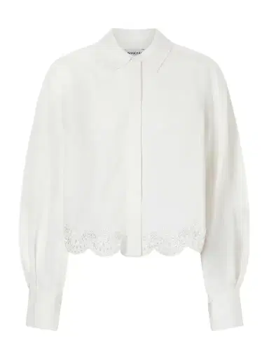 Simkhai Ames Cropped Broderie Anglaise Linen-blend Shirt | Thumbnail 1 Simkhai Ames Cropped Broderie Anglaise Linen-blend Shirt | Thumbnail 1