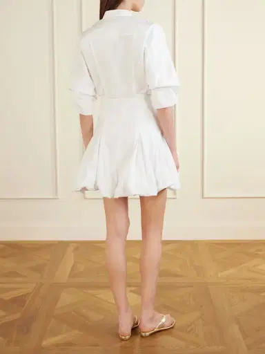 Simkhai Effie Bubble Pleated Cotton-blend Poplin Mini Dress | Thumbnail 3