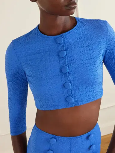 Lisa Marie Fernandez Cropped Stretch-jersey Cardigan | Thumbnail 4