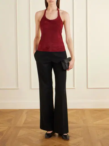 STOULS Cherry Open-back Suede Halterneck Tank | Thumbnail 2