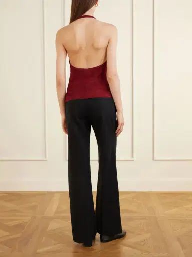 STOULS Cherry Open-back Suede Halterneck Tank | Thumbnail 3