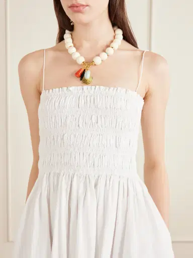 Matteau Shirred Cotton Mini Dress | Thumbnail 4 Matteau Shirred Cotton Mini Dress | Thumbnail 4