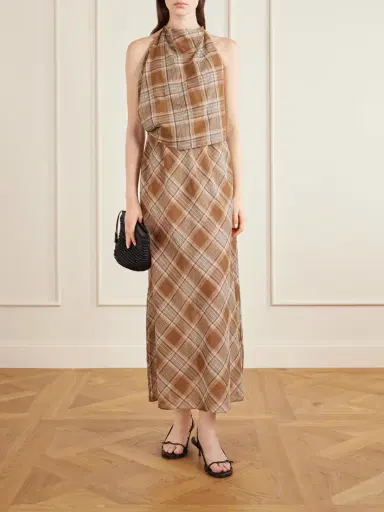 Matteau Layered Checked Cotton-voile Midi Dress | Thumbnail 2