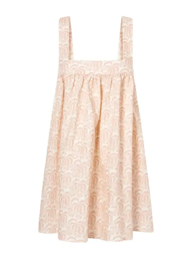 Babydoll Printed Linen And Cotton-blend Mini Dress