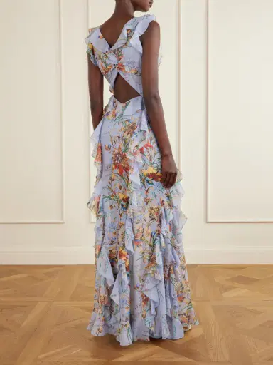 Etro Ruffled Tiered Paisley And Floral-print Satin Maxi Dress | Thumbnail 3