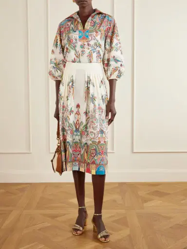 Etro Paisley-print Cotton-poplin Midi Skirt | Thumbnail 2 Etro Paisley-print Cotton-poplin Midi Skirt | Thumbnail 2