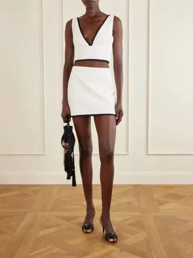 Valentino Garavani Canestrello Cropped Cotton-tweed Top | Thumbnail 2
