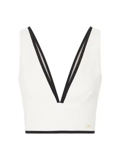 Valentino Garavani Canestrello Cropped Cotton-tweed Top | Thumbnail 1