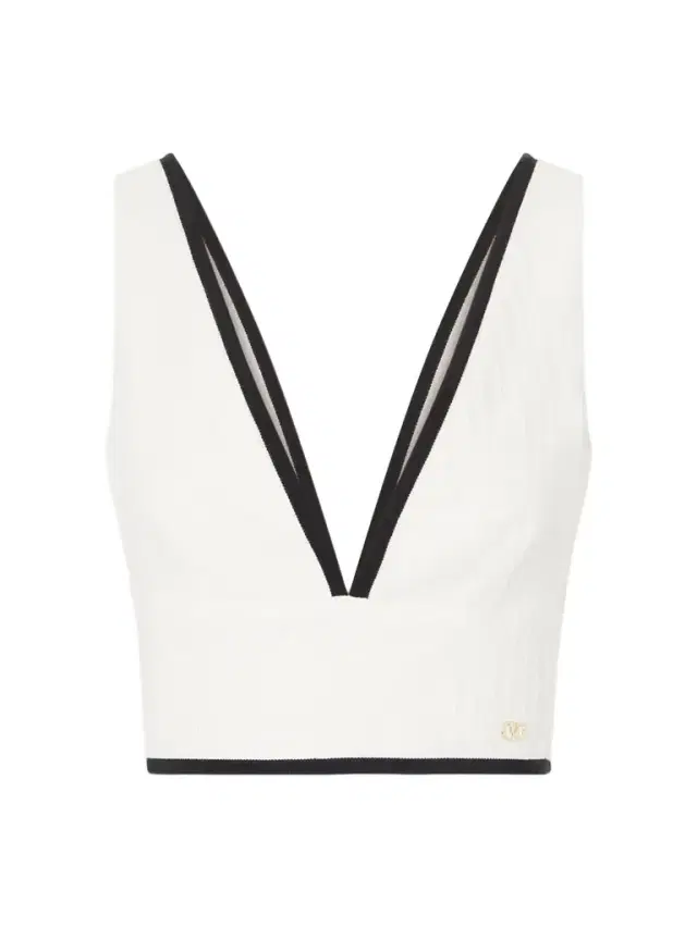 Valentino Garavani Canestrello Cropped Cotton-tweed Top