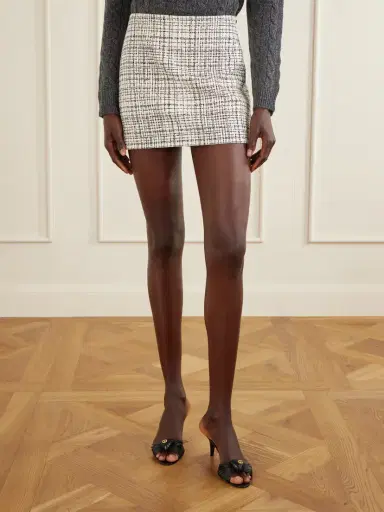 Valentino Garavani Checked Cotton-blend Tweed Mini Skirt | Thumbnail 3 Valentino Garavani Checked Cotton-blend Tweed Mini Skirt | Thumbnail 3
