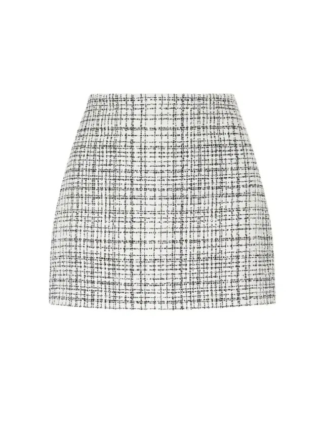 Valentino Garavani Checked Cotton-blend Tweed Mini Skirt