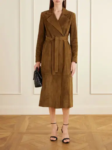 Nour Hammour Winona Belted Suede Long Coat | Thumbnail 2 Nour Hammour Winona Belted Suede Long Coat | Thumbnail 2