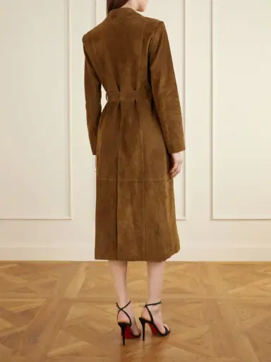 Nour Hammour Winona Belted Suede Long Coat | Thumbnail 3 Nour Hammour Winona Belted Suede Long Coat | Thumbnail 3