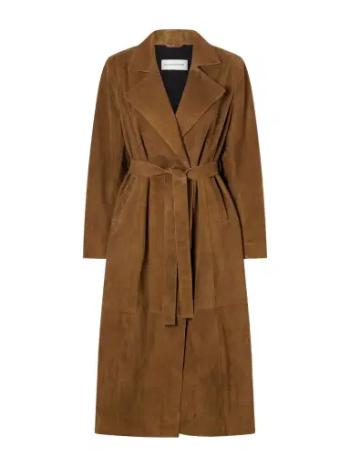 Nour Hammour Winona Belted Suede Long Coat | Thumbnail 1 Nour Hammour Winona Belted Suede Long Coat | Thumbnail 1