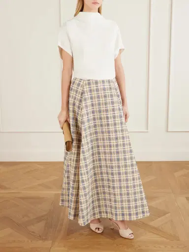 BERNADETTE Checked Seersucker Maxi Skirt | Thumbnail 2 BERNADETTE Checked Seersucker Maxi Skirt | Thumbnail 2