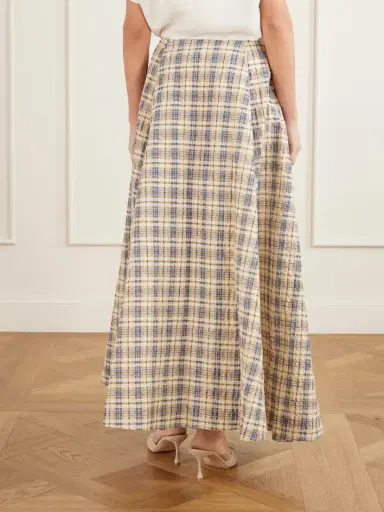 BERNADETTE Checked Seersucker Maxi Skirt | Thumbnail 3 BERNADETTE Checked Seersucker Maxi Skirt | Thumbnail 3