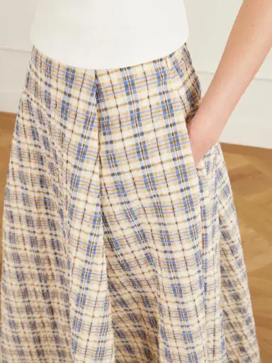 BERNADETTE Checked Seersucker Maxi Skirt | Thumbnail 4 BERNADETTE Checked Seersucker Maxi Skirt | Thumbnail 4