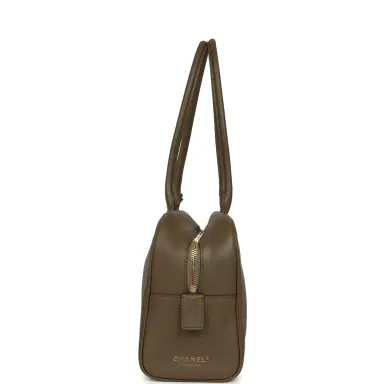 Chanel Chanel Large "Perfect Bowling" Bag Dark Khaki Calfskin Gold Hardware | Thumbnail 3 Chanel Chanel Large "Perfect Bowling" Bag Dark Khaki Calfskin Gold Hardware | Thumbnail 3