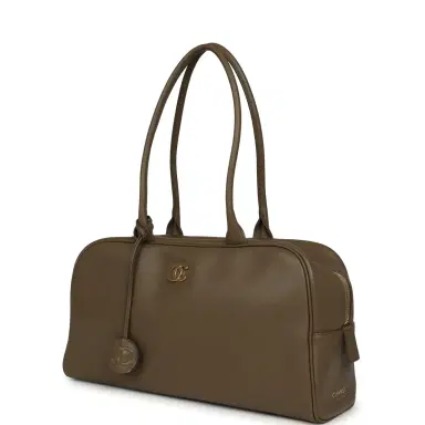 Chanel Chanel Large "Perfect Bowling" Bag Dark Khaki Calfskin Gold Hardware | Thumbnail 5 Chanel Chanel Large "Perfect Bowling" Bag Dark Khaki Calfskin Gold Hardware | Thumbnail 5