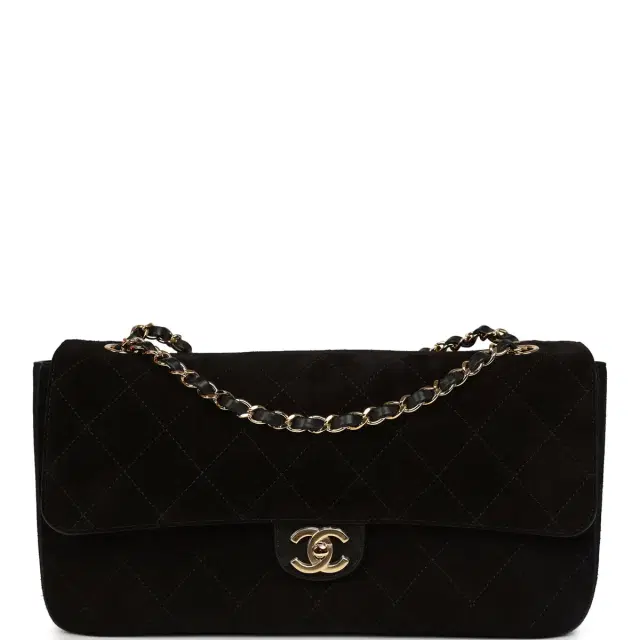 Chanel Chanel Maxi "Souplissimo" Small Flap Bag Black Suede Gold Hardware