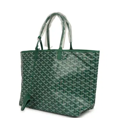 goyard Goyard Goyardine Green Saint Louis PM Tote Bag Palladium Hardware | Thumbnail 5