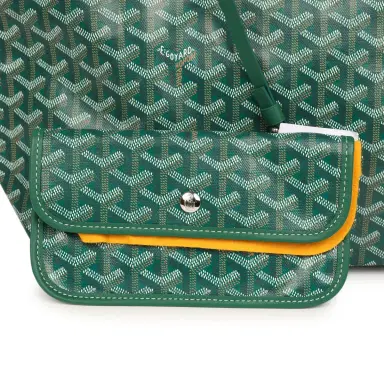 goyard Goyard Goyardine Green Saint Louis PM Tote Bag Palladium Hardware | Thumbnail 8