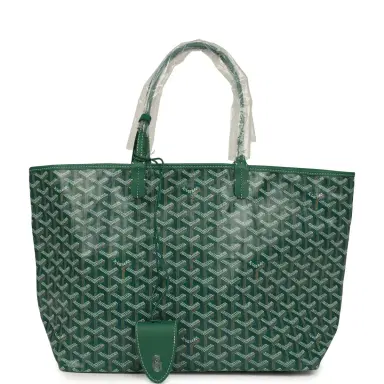 goyard Goyard Goyardine Green Saint Louis PM Tote Bag Palladium Hardware | Thumbnail 1