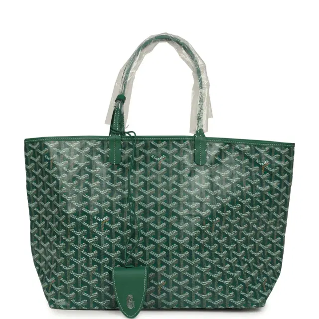 goyard Goyard Goyardine Green Saint Louis PM Tote Bag Palladium Hardware