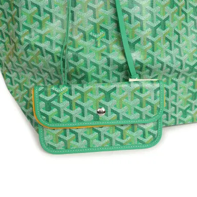 goyard Goyard Goyardine Meadow Green Saint Louis GM Tote Palladium Hardware | Thumbnail 7
