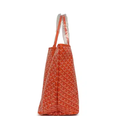 goyard Goyard Goyardine Orange Saint Louis GM Tote Bag Palladium Hardware | Thumbnail 3