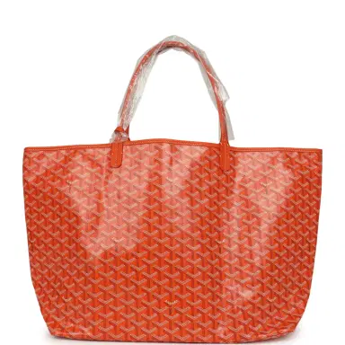 goyard Goyard Goyardine Orange Saint Louis GM Tote Bag Palladium Hardware | Thumbnail 4