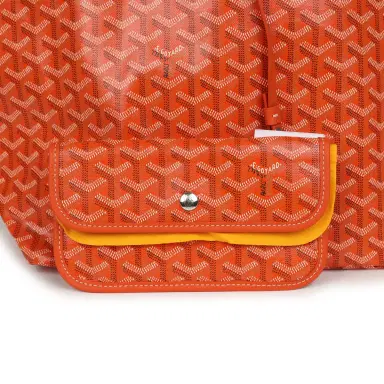 goyard Goyard Goyardine Orange Saint Louis GM Tote Bag Palladium Hardware | Thumbnail 8