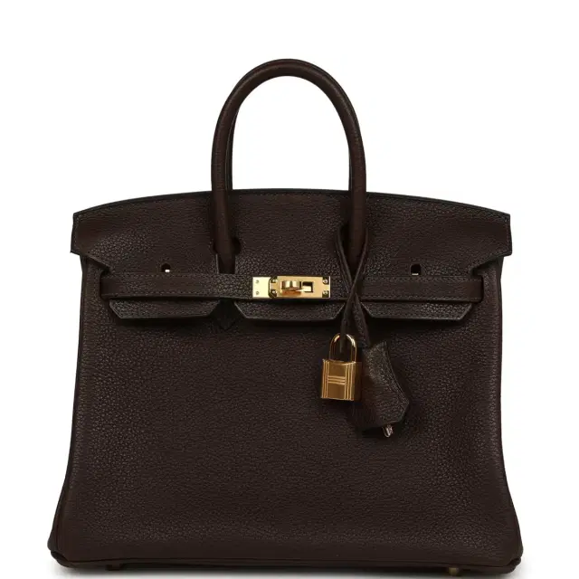hermes Hermes Birkin 25 Ebene Barenia Faubourg Gold Hardware