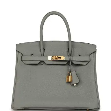HERMÈS Hermes Birkin 30 Gris Mouette Togo Gold Hardware | Thumbnail 1 HERMÈS Hermes Birkin 30 Gris Mouette Togo Gold Hardware | Thumbnail 1
