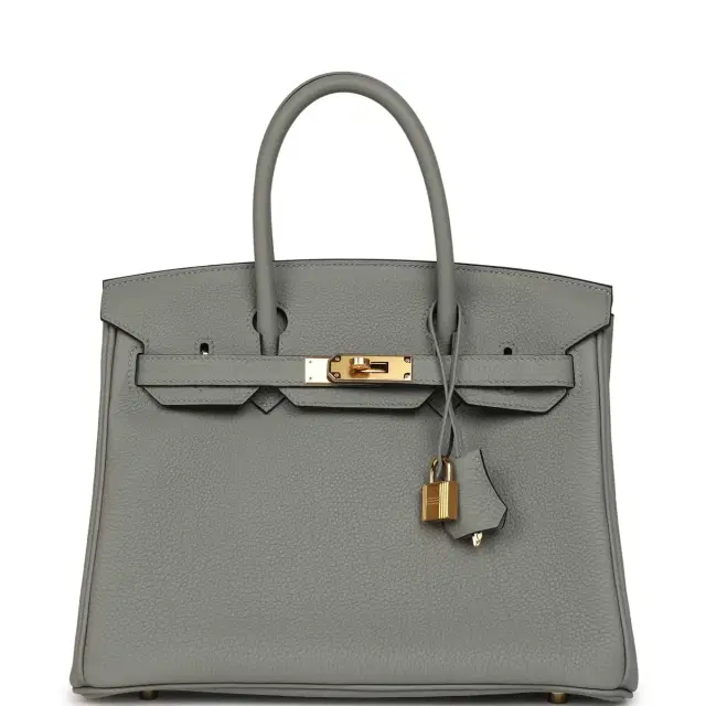 hermes Hermes Birkin 30 Gris Mouette Togo Gold Hardware