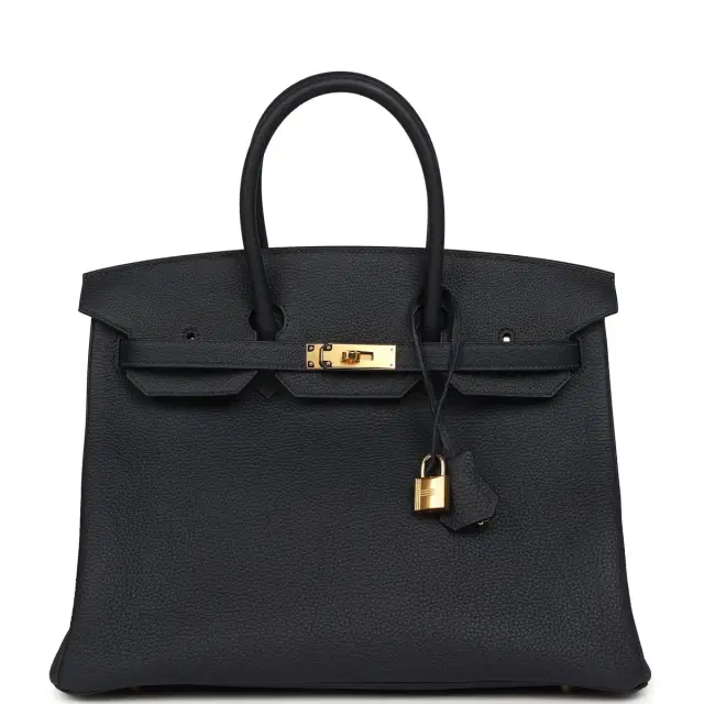 hermes Hermes Birkin 35 Bleu Nuit Togo Gold Hardware