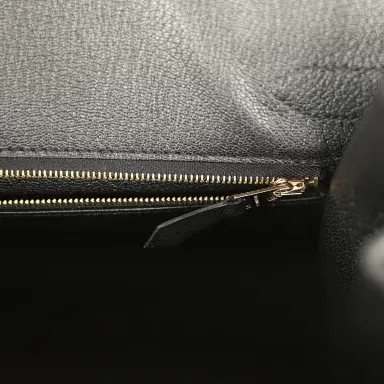 HERMÈS Hermes Birkin Sellier 30 Black Madame Gold Hardware | Thumbnail 9