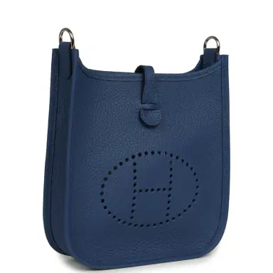 HERMÈS Hermes Evelyne TPM Bleu Tie Clemence Palladium Hardware | Thumbnail 2 HERMÈS Hermes Evelyne TPM Bleu Tie Clemence Palladium Hardware | Thumbnail 2