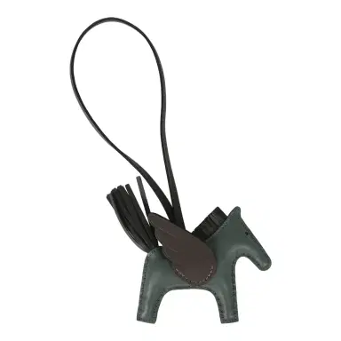 HERMÈS Hermes Pegase Rodeo Bag Charm PM Vert Mangrove, Black, Bai-Brun Milo Lambskin | Thumbnail 2