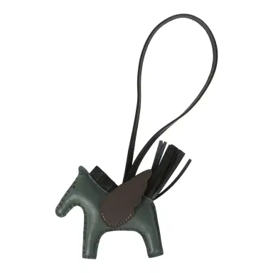 HERMÈS Hermes Pegase Rodeo Bag Charm PM Vert Mangrove, Black, Bai-Brun Milo Lambskin | Thumbnail 1