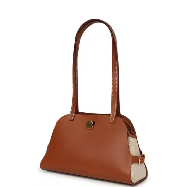 HERMÈS Hermes Tablier Sellier Fauve Vache Hunter, Gold, Ecru-Beige Swift and Toile H Gold Hardware | Thumbnail 5