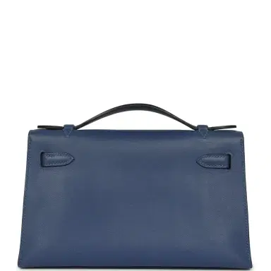 HERMÈS Pre-owned Hermes Kelly Pochette Bleu Brighton Swift Gold Hardware | Thumbnail 4 HERMÈS Pre-owned Hermes Kelly Pochette Bleu Brighton Swift Gold Hardware | Thumbnail 4