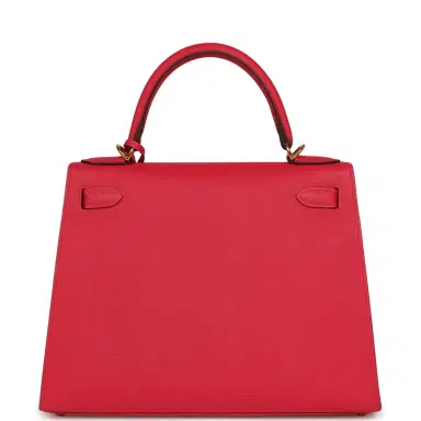 HERMÈS Pre-owned Hermes Kelly Sellier 28 Rose Extreme Epsom Gold Hardware | Thumbnail 4 HERMÈS Pre-owned Hermes Kelly Sellier 28 Rose Extreme Epsom Gold Hardware | Thumbnail 4