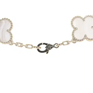 Van Cleef & Arpels Van Cleef & Arpels Vintage Alhambra 10 Motif Necklace Chalcedony 18K White Gold | Thumbnail 4 Van Cleef & Arpels Van Cleef & Arpels Vintage Alhambra 10 Motif Necklace Chalcedony 18K White Gold | Thumbnail 4