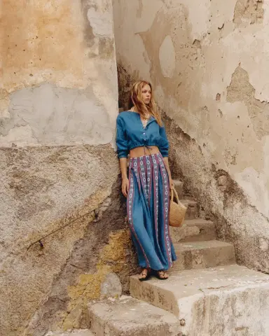 Emporio Sirenuse Aurelia Skirt in Blue Horizon Print | Thumbnail 11 Emporio Sirenuse Aurelia Skirt in Blue Horizon Print | Thumbnail 11